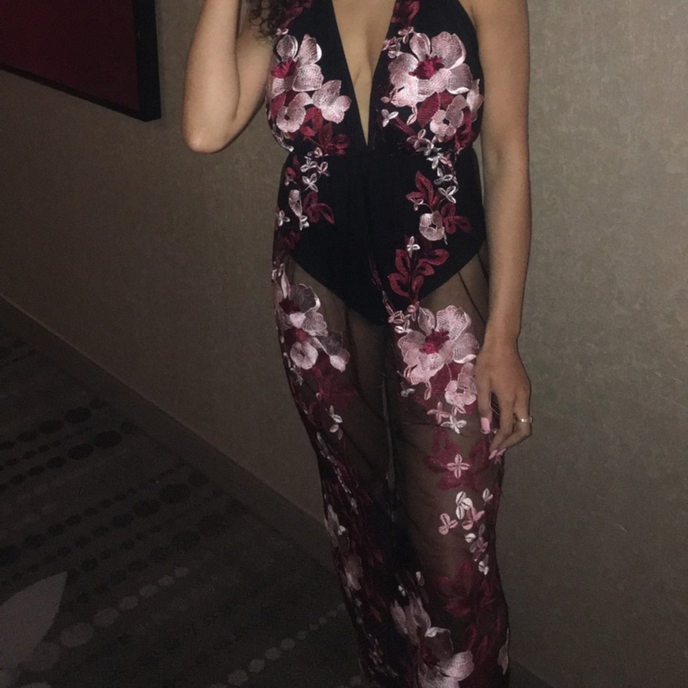 Pink & Black Flower Dress